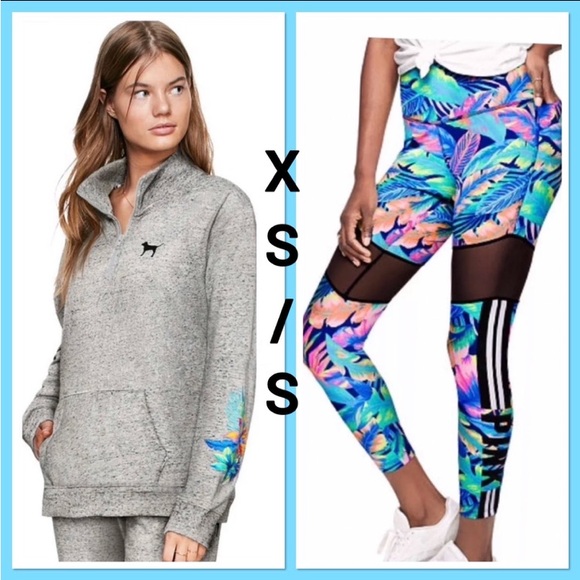 NWT VS PINK XS/S TROPICAL RARE SET